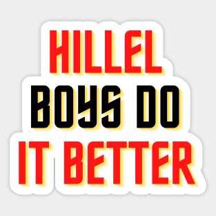 Hillel Boys Do It Better - Red, Gold & Black Sticker